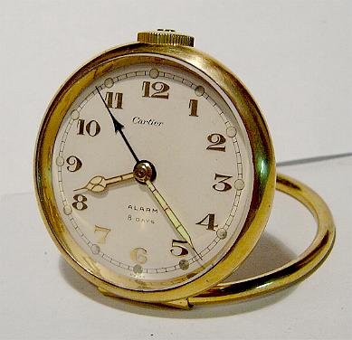 Cartier Brass 8 Day Alarm Desk Clock Stock# 804c